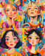 Playful Contemporary Portrait of a Young Girl - Vibrant Modern Portrait Art for Personal and Commercial Projects 4
