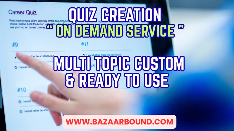 QUIZ CREATION SERVICE — MULTI TOPIC, CUSTOM & READY TO USE