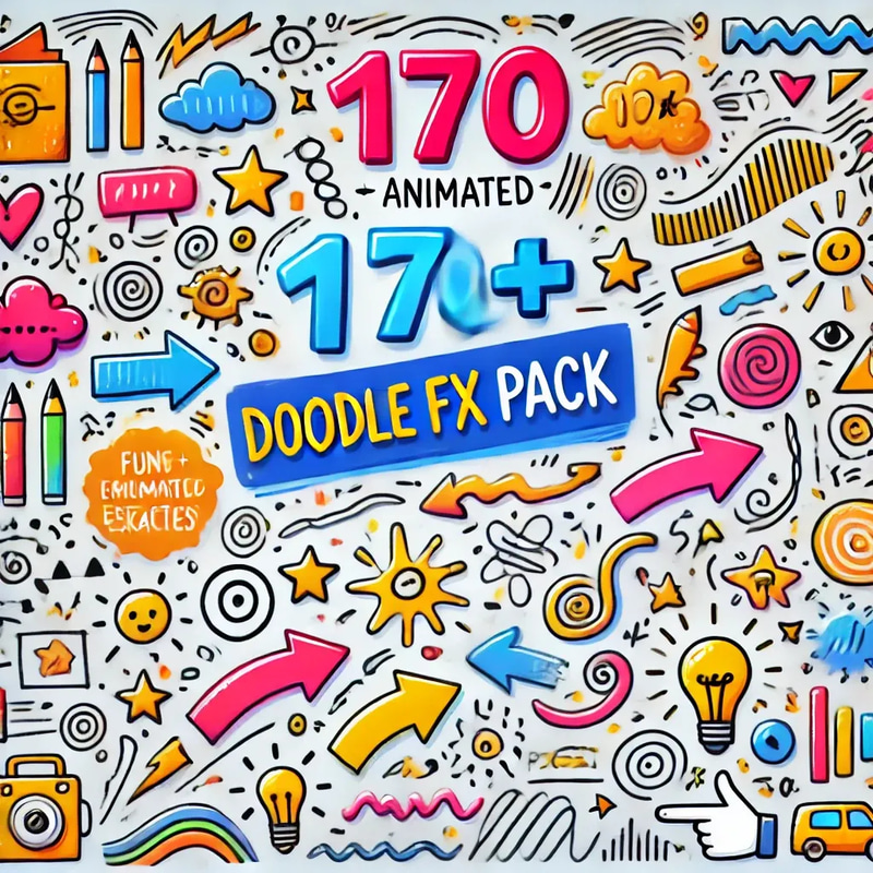 170+ Doodle FX Pack - Creative Video Transitions & Visual Effects for Dynamic Editing Projects