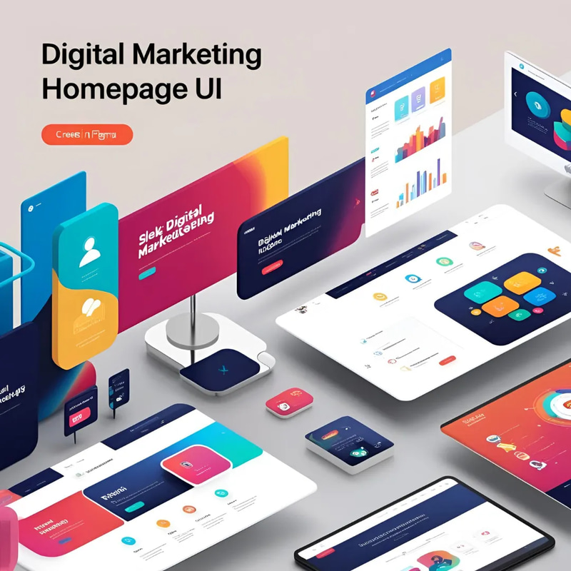 Digital Marketing - Homepage UI Figma - Modern Website UI/UX Design for Digital Marketers and Agencies