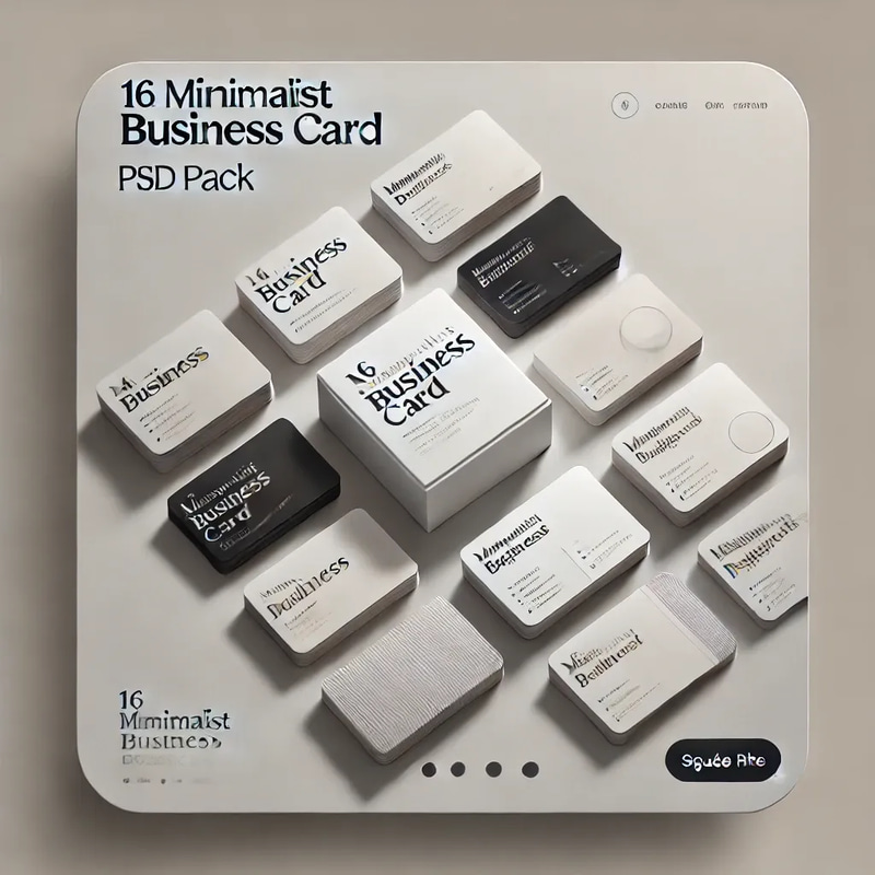 16 Minimalist Business Card PSD Pack - Clean Professional Templates for Modern Branding and Networking