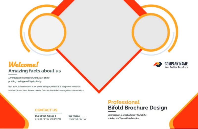 Bifold Brochure - Clean Corporate Fold Design - Professional Marketing Template for Corporate Branding and Client Engagement