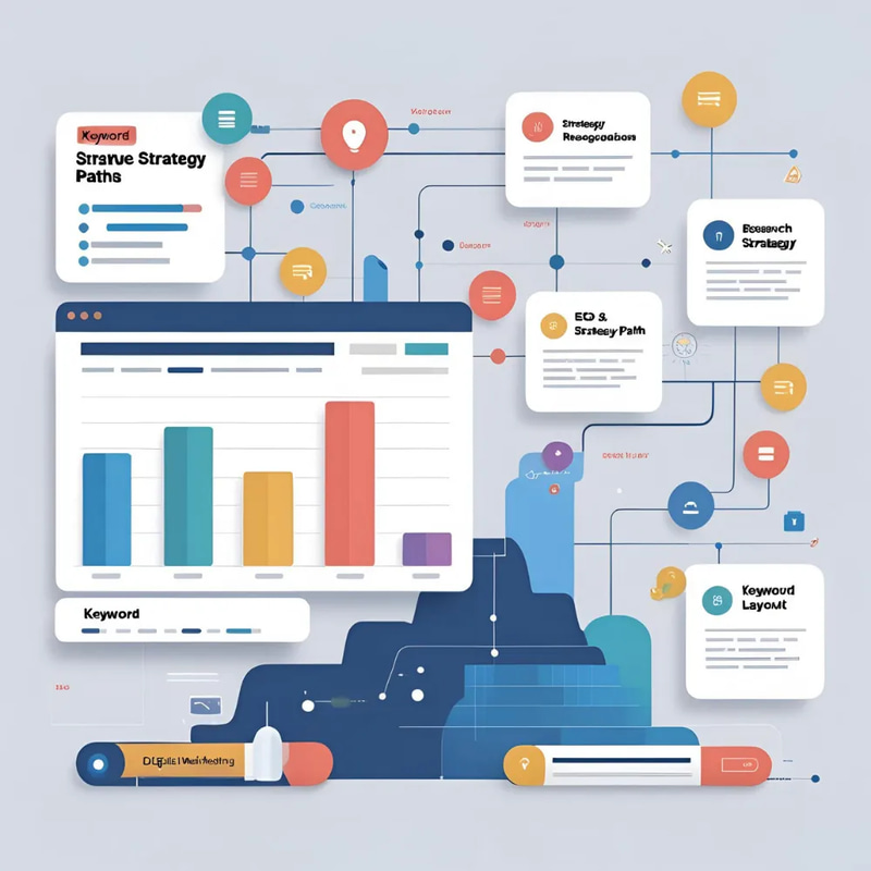 Digital Marketing Infographic - SEO & Online Strategy Layout - Clean, Professional Visual Guide for Marketers and Agencies