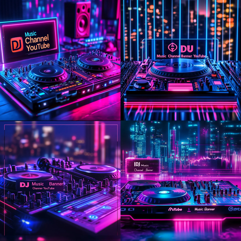 DJ Music Channel Banner YouTube - Dynamic Music Channel Banner Templates for Creators and DJs