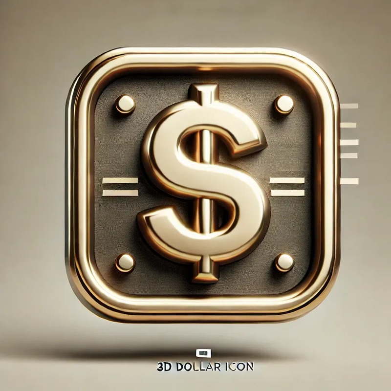 3D Dollar Icon - Sleek AI-Enhanced 3D Financial Graphic Element for Video Creators and Marketers 2025