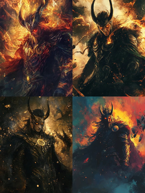 Loki's Gambit - Trickster Unleashed - Mythological Fantasy Art for Creative Storytelling and Visual Worlds