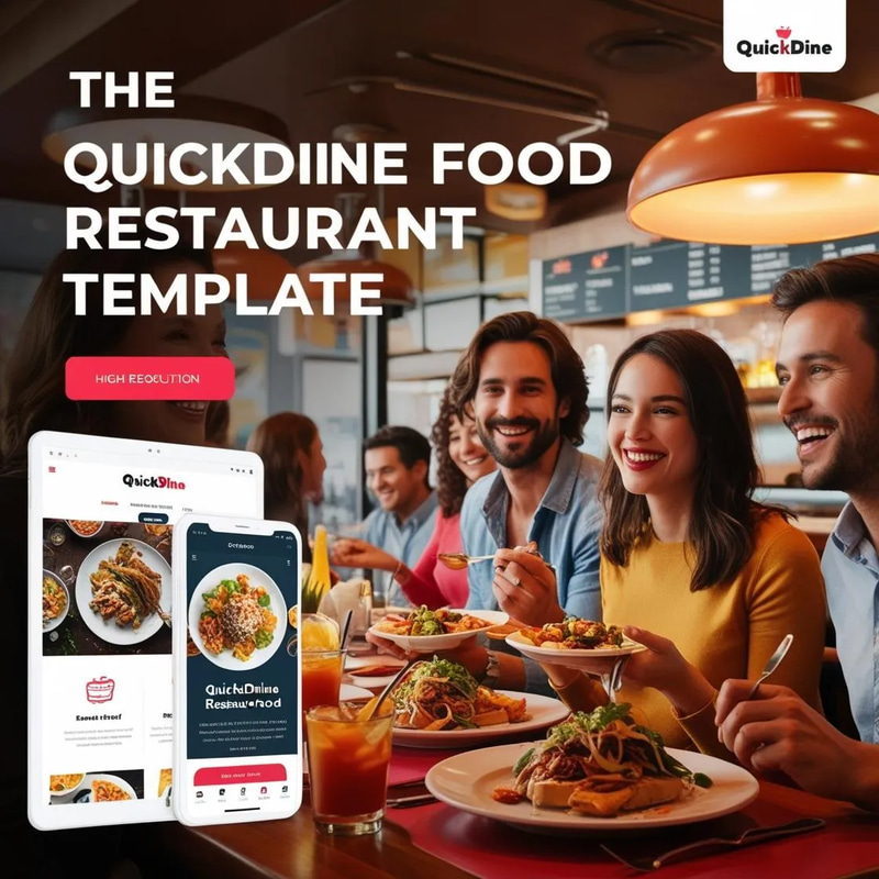 QuickDine - Food Restaurant Template - Modern Responsive Website Theme for Culinary and Hospitality Brands