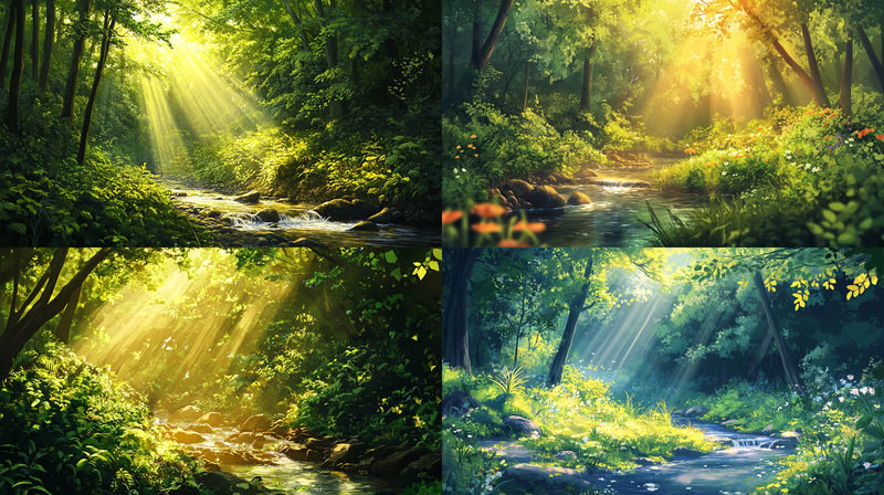 Vibrant Summer Forest - Lush Landscape Art for Serene, Refreshing Visuals and Creative Projects