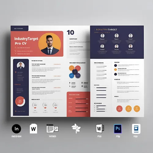 IndustryTarget Pro CV Indesign Word PSD - Professional Business Resume Templates for Career Growth and Personal Branding