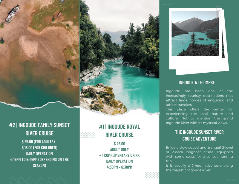 Travel Brochure Green White Torn Design - Modern Travel Marketing Flyer Template for Agencies and Brands