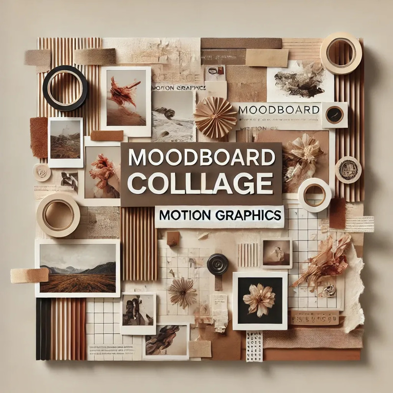 Moodboard Collage Motion Graphics - Cinematic AI-Enhanced Visual Elements for Creative Storytelling and Dynamic Video Projects