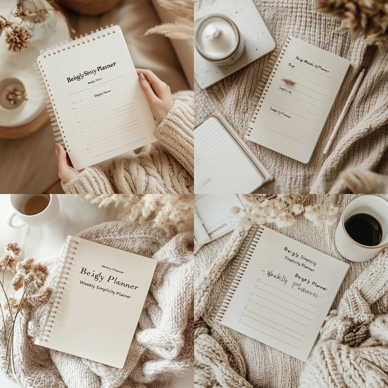 Beige Weekly Simplicity Planner - Minimalist Weekly Organizer for Streamlined Personal and Professional Planning