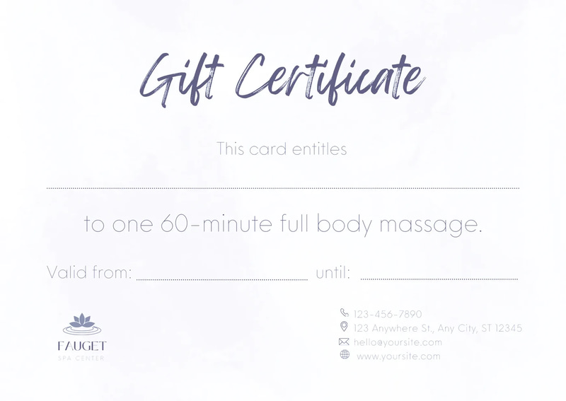 Beige Spa Bliss Minimal Gradient Gift Voucher - Serene Virtual Certificate for Wellness and Relaxation Brands