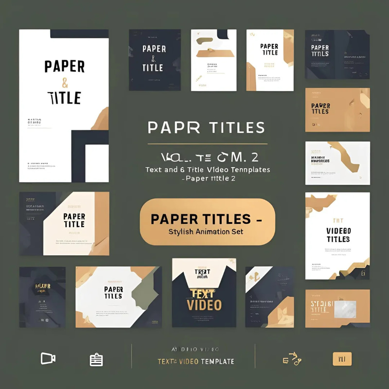 Paper Titles - Stylish Animation Set - Dynamic Text Video Templates for Creative Storytelling and Professional Branding