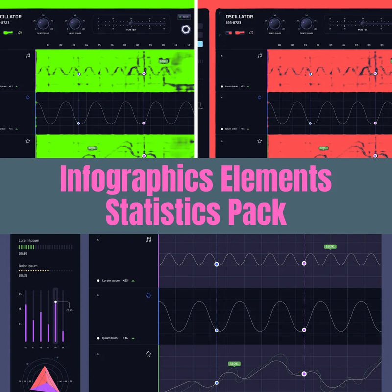 Infographics Elements Statistics Pack - Modern Data Visualization Graphics for Marketers and Educators