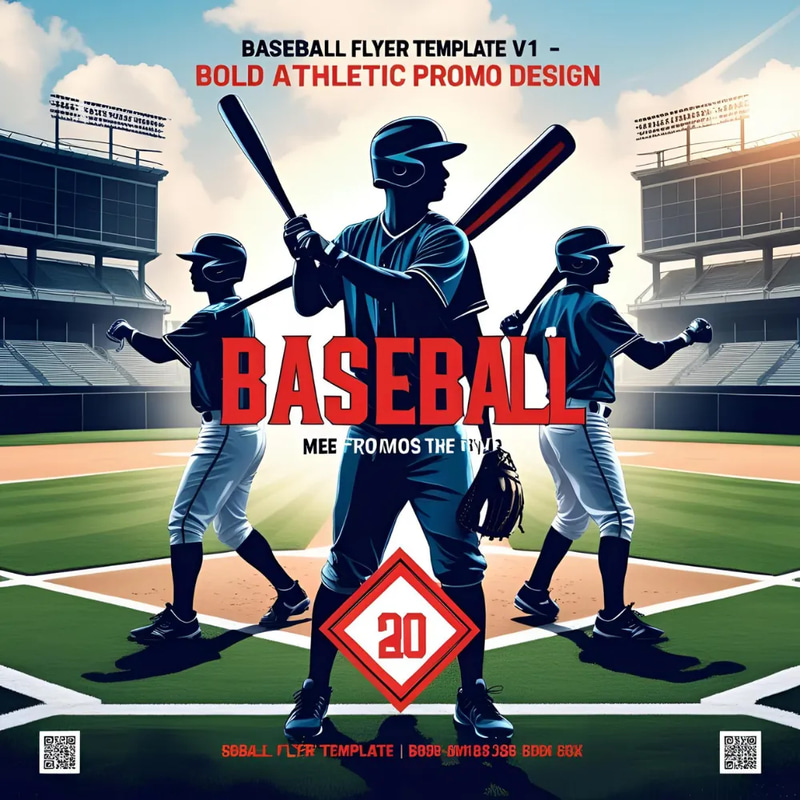 Baseball Flyer Template V1 - Bold Athletic Promo Design - Dynamic Marketing Template for Sports & Event Promotions 2025-2026