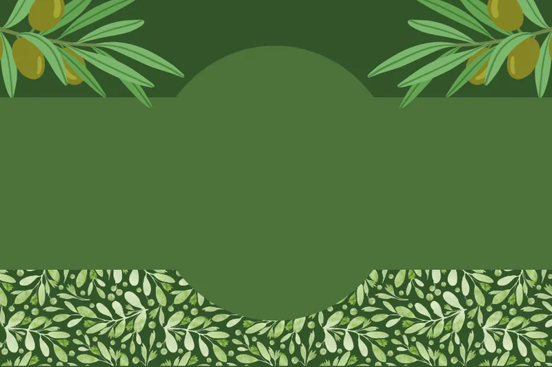 Organic Olive Oil Label Green Landscape - Premium Packaging Template for Natural and Eco-Friendly Brands