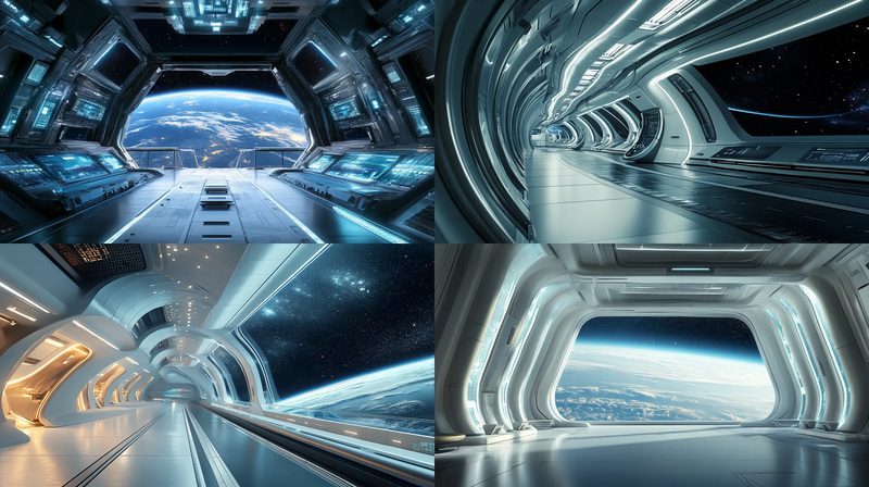 Starbridge Terminal Quantum Docking Nexus - Futuristic Sci-Fi Digital Environment Art for Designers and Creators