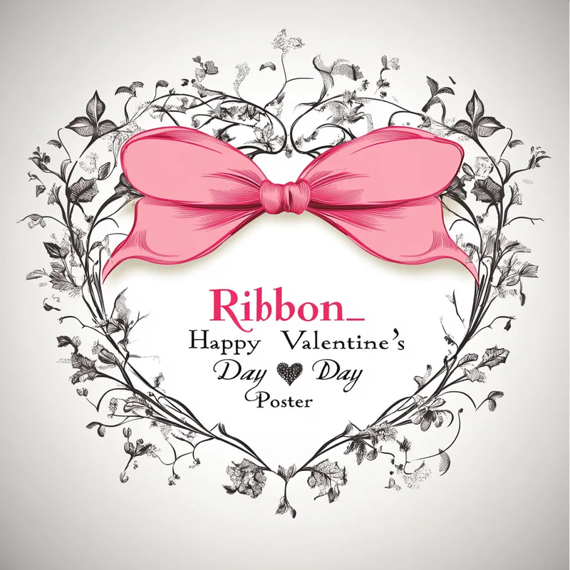 Ribbon Happy Valentine's Day Poster - Romantic Love Note Invitation Design for Memorable Celebrations