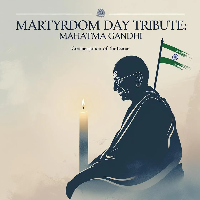 10 Martyrdom Day Posters Mahatma Gandhi Tribute - Elegant PSD Templates for Impactful Marketing Campaigns
