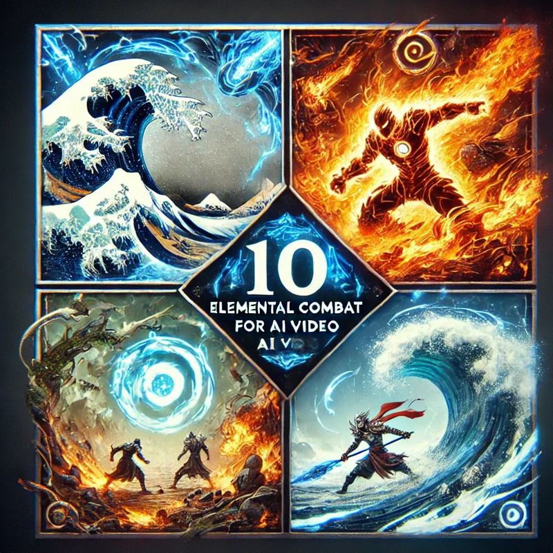 10 Epic Elemental Combat Concepts for AI Video - Cinematic AI Video Prompts for Dynamic Visual Storytelling and Creative Filmmaking