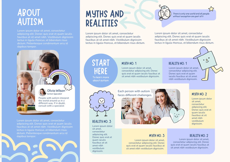 Autism Awareness Brochure - Blue Playful Theme - Engaging Marketing Template for Awareness Campaigns and Community Outreach