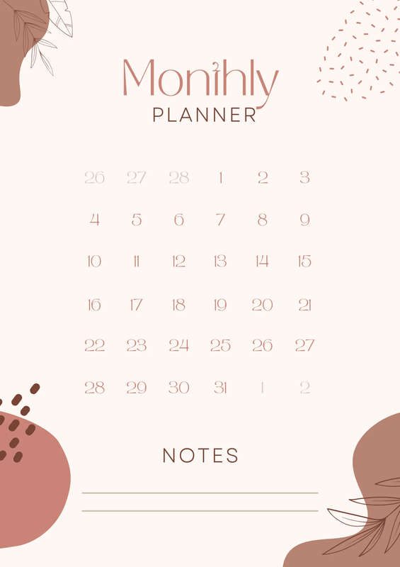 Bohemian Whimsy Printable Monthly Planner - Artistic and Functional Organizer for Creative Daily, Weekly, and Monthly Planning