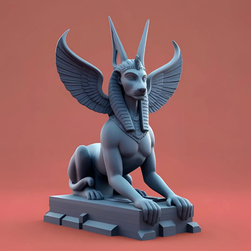 Anubis Statue STL - Detailed 3D Printing Model for Creative Designers and Hobbyists