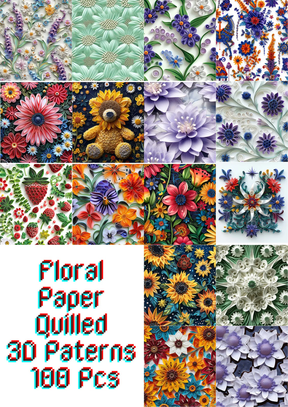 100 Elegant Paper Quilled Garden - Sophisticated Geometric Abstract Patterns for Creative Designers and Print Projects