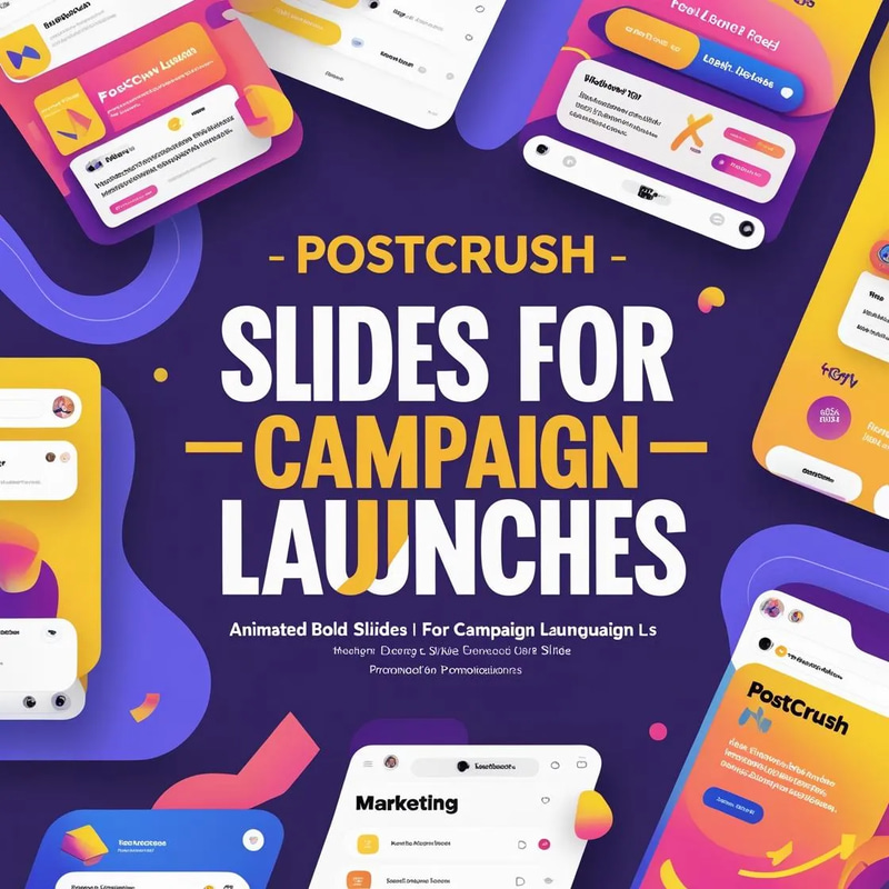 PostCrush - Bold Animated Slides for Campaign Launches and Social Media Impact