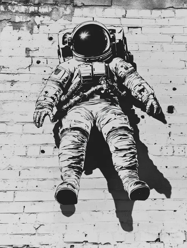 Astronaut Stencil Art - Urban Graffiti Stencil Designs for Creative Street Art and Urban Projects