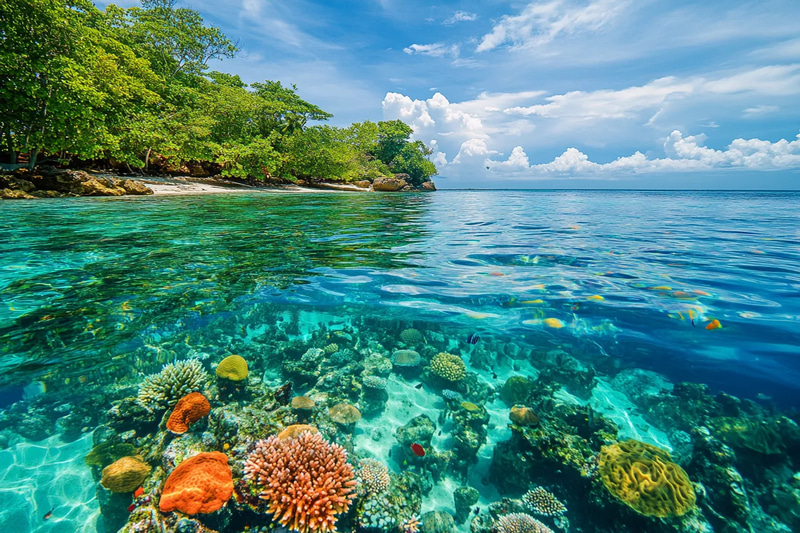 Azure Haven Crystal Lagoon Oasis - Immersive Digital Underwater Environment Art for Creators and Studios