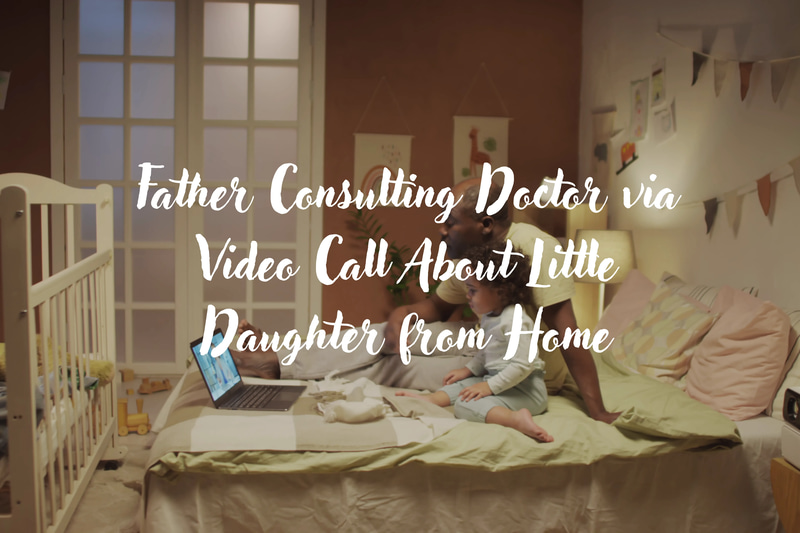 Father on Video Call with Doctor - Cinematic Educational Medical Stock Video for Learning and Healthcare Projects