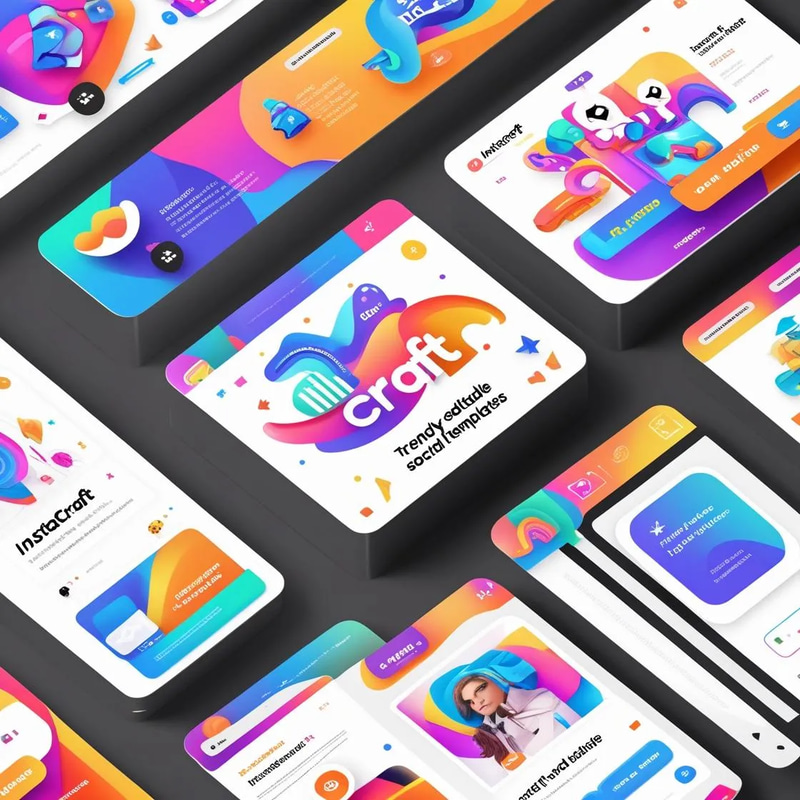 InstaCraft Trendy Editable Social Templates - Dynamic Animated Designs for Engaging Social Media Content Creators