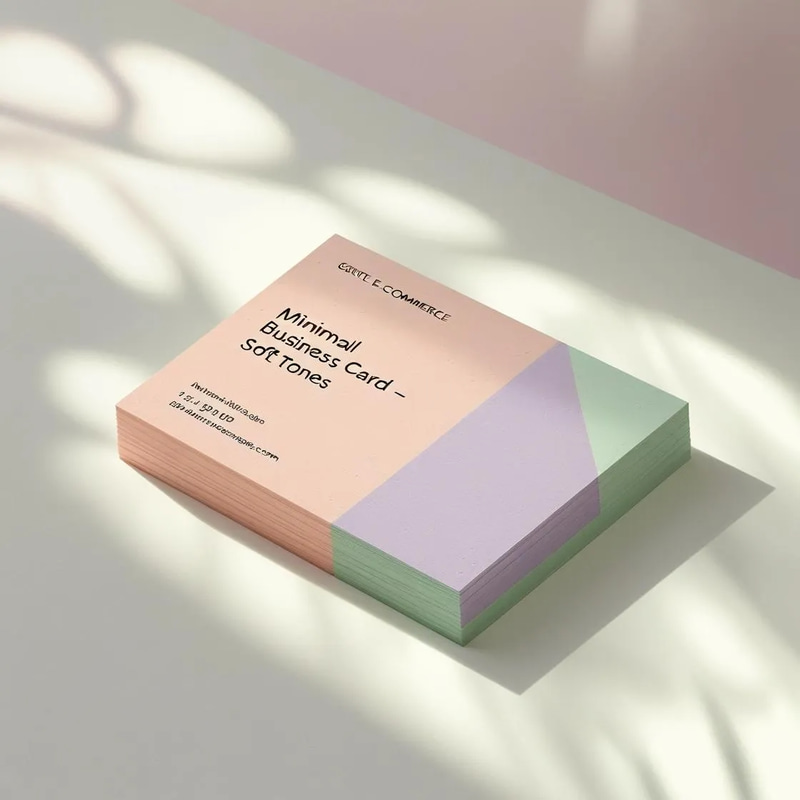 Minimal Business Card - Soft Tones - Elegant Commercial Card Template for Professional Branding and Client Impressions
