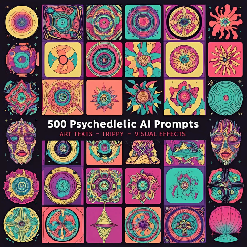 500 Psychedelic AI Prompts - Trippy Visual Effects for Digital Artists and Creative Minds in 2025-2026