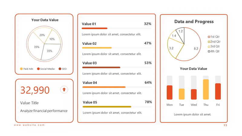 Data Dashboard & Stats Infographics - Interactive Business Presentation Slides for Clear, Impactful Insights