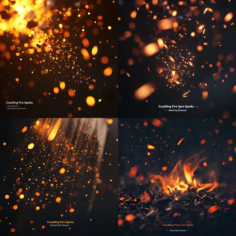 Crackling Fire Sparks - Glowing Ember Shower - Cinematic Motion Graphics Overlays for Creative Video Projects