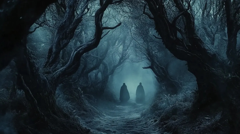 Widow's Walk Gnarled Sentinel Woods - Immersive Digital Scary Environment Art for Creators and Storytellers