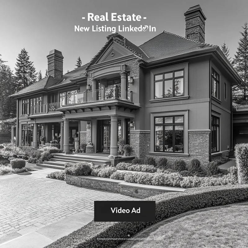 Real Estate New Listing LinkedIn Video Ad - Cinematic Social Media Video Templates for Real Estate Marketing Professionals