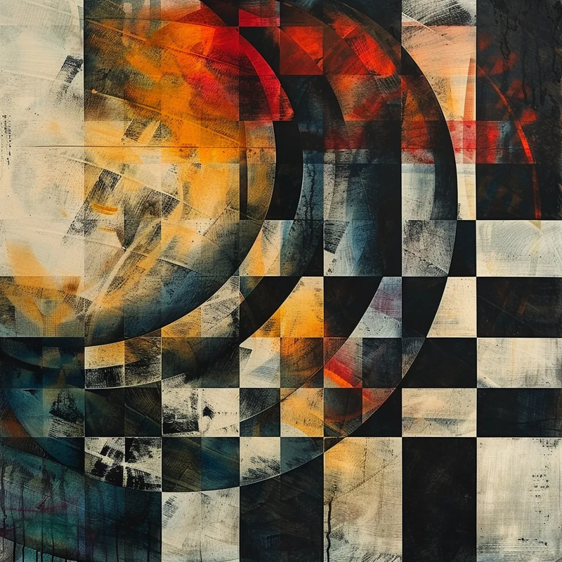 Geometric Abstract Crisp Line Composition - Modern Geometric Abstraction Art for Creative Spaces and Visual Projects