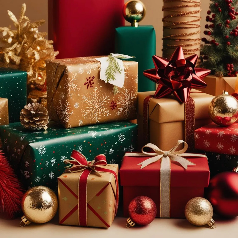 Christmas Gifts and Decor - Festive Stock Video for Holiday Events and Seasonal Campaigns