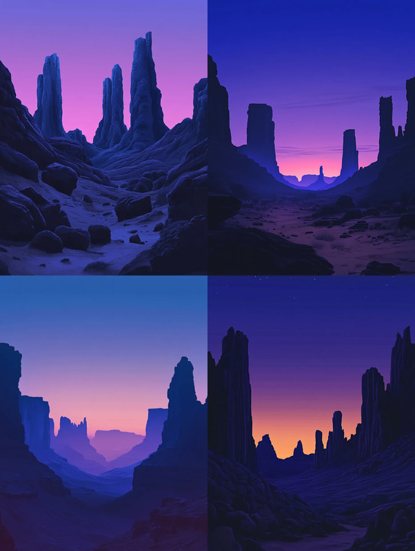 Desert Dusk Landscape - Serene Verdant Horizon Studio Scene for Artistic and Commercial Use