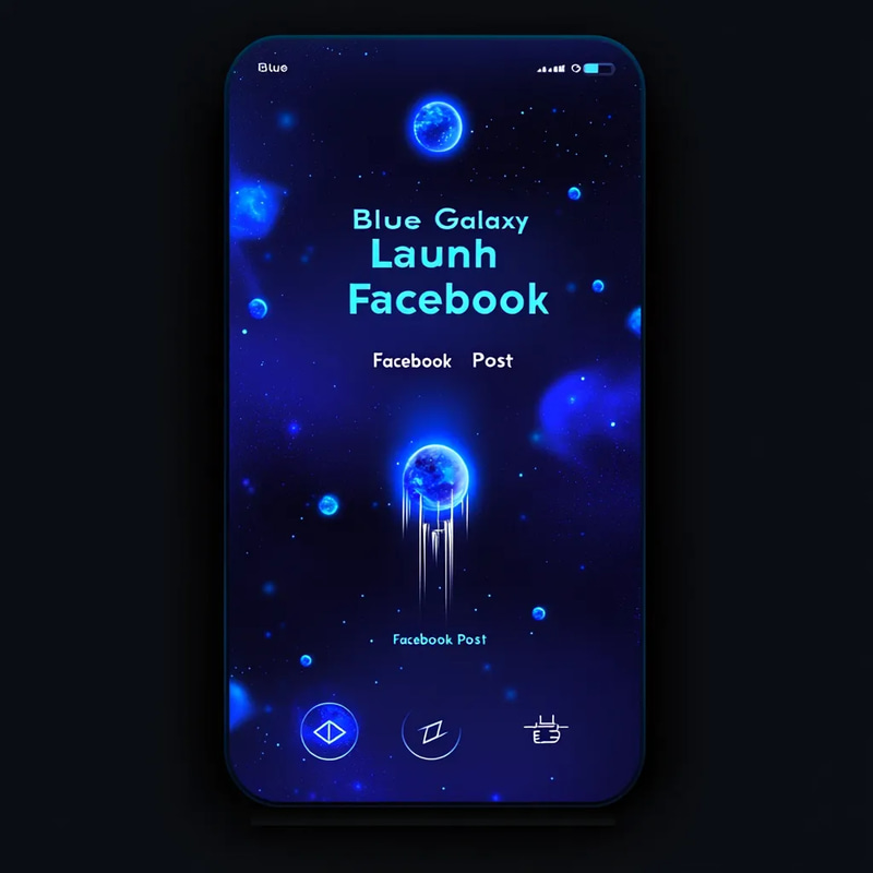 Blue Galaxy Launch Soon Facebook Post - Engaging Social Media Template for Effective Brand Campaigns