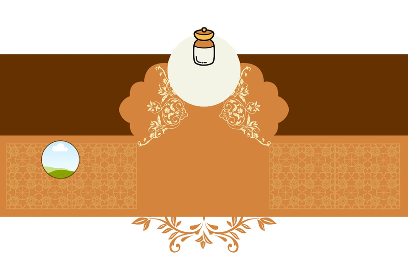 Indian Food Product Label - Orange Brown Traditional - Classic Packaging Template for Authentic Brand Identity and Retail Appeal