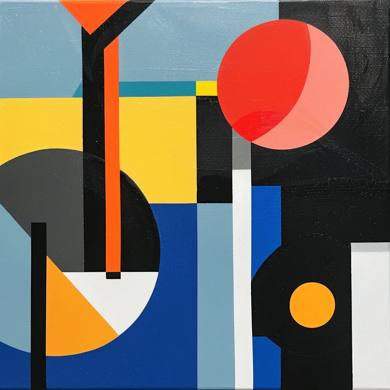 Hard Edge Bold Contrast Composition - Dynamic Abstract Art for Contemporary Creative Spaces