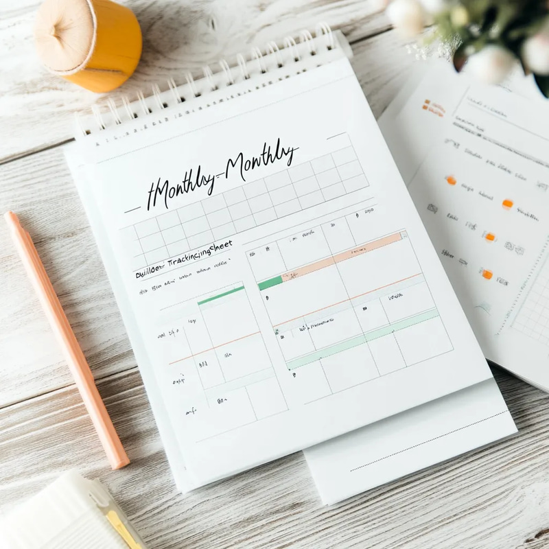 Habit Builder Monthly Tracking Sheet - Streamlined Self-Care and Habit Tracking Planner for Mindful Living