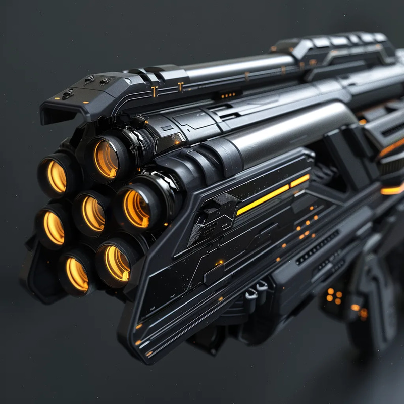 Thunderstrike Coil Accelerator Rifle - VisionaryFrame Studio Concept Art for Weapon & Armor Design Creators