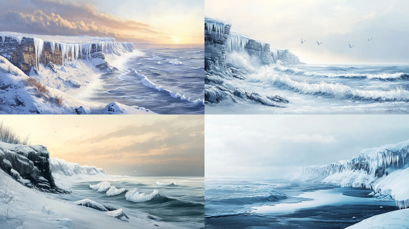 Winter Serenity - Tranquil Winter Landscape Art for Home Decor and Seasonal Ambiance