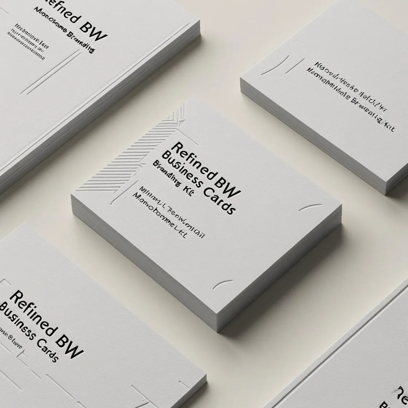 Refined BW Business Cards - Monochrome Branding Kit - Sleek Professional Business Card Templates for Modern Branding and Corporate Identity